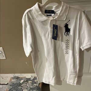 Polo by Ralph Lauren White Polo with Navy Pony Logo